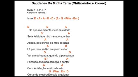 saudade de minha terra cifra.
